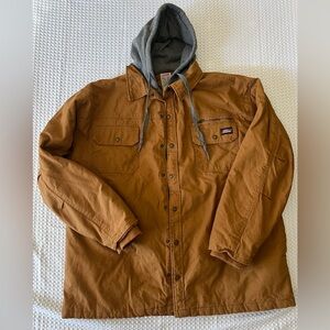 Dickies Men’s Shirt Jacket Canvas Hooded Quilt Lined 3XL
